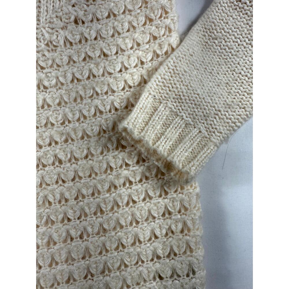 Lucky Brand Ivory Cable Knit Sweater Sz S Wool Blend Boho - Picture 4 of 7
